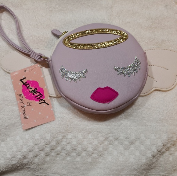 Betsey Johnson Lavender Angel Wristlet NEW Whimsy Pastel Colorful Summer Travel - Picture 1 of 2